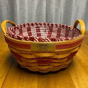 Longaberger 1999 Christmas Collection popcorn basket